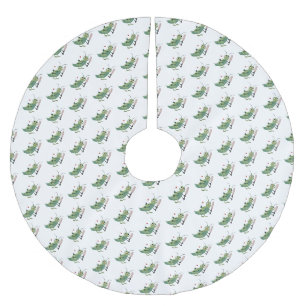 Niedliche Green Cricket Insekt Cartoon-Abbildung Polyester Weihnachtsbaumdecke