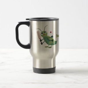 Niedliche Green Cricket Insekt Cartoon-Abbildung Reisebecher