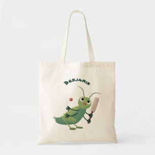 Niedliche Green Cricket Insekt Cartoon-Abbildung Tragetasche