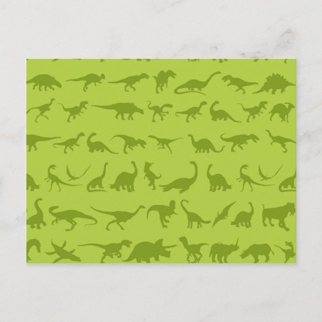 Niedliche Green Dinosaurier Muster für Jungen Postkarte (Vorderseite)