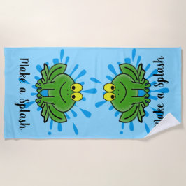Niedliche Green Frosch Splash Design Badetücher Strandtuch