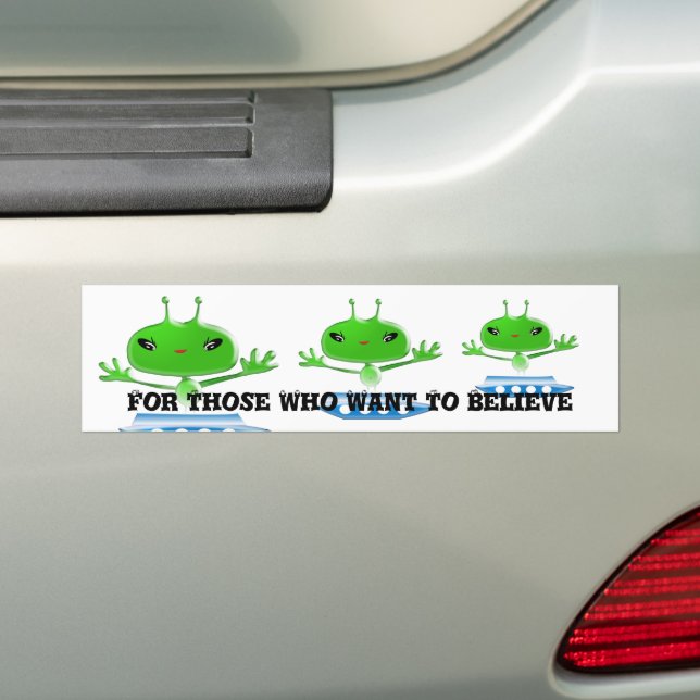 Niedliche Green Outer Space Außerirdischen mit Rau Autoaufkleber (Auf Auto)