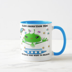 Niedliche Green Outer Space Außerirdischen mit Rau Tasse