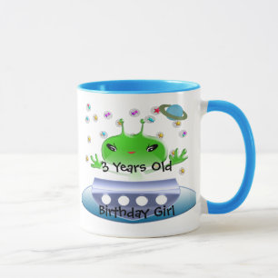 Niedliche Green Outer Space Außerirdischen mit Rau Tasse