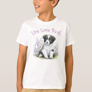 Niedliche Grenz Collie Dog floral T-Shirt