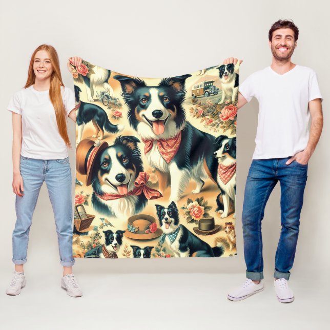 Niedliche Grenze Collie Seamless Fleecedecke (Beispiel)