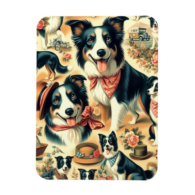 Niedliche Grenze Collie Seamless Magnet (Vertikal)