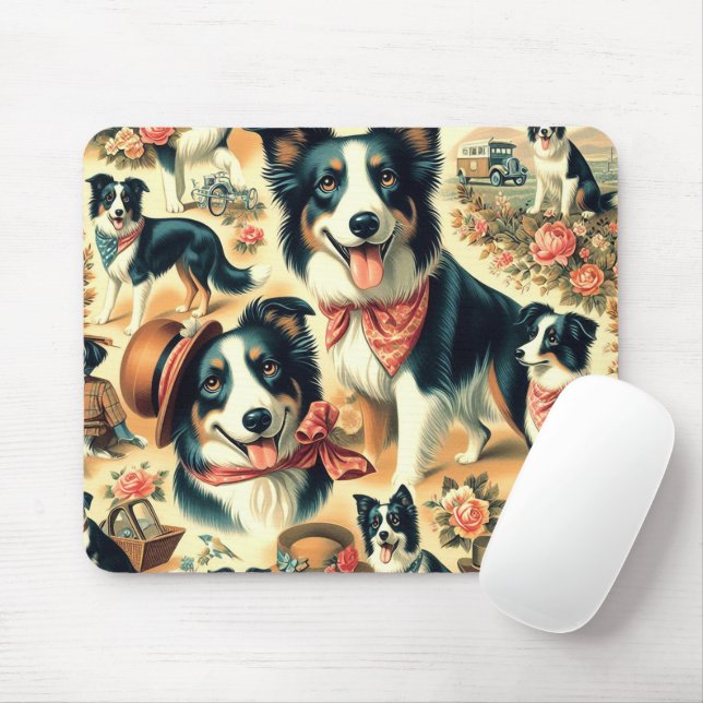 Niedliche Grenze Collie Seamless Mousepad (Mit Mouse)