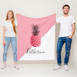 Niedliche, griechisch-tropische Ananas Fleecedecke