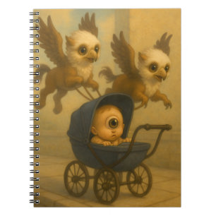 Niedliche Griffins & Baby Cyclops Mythology Fantas Notizblock