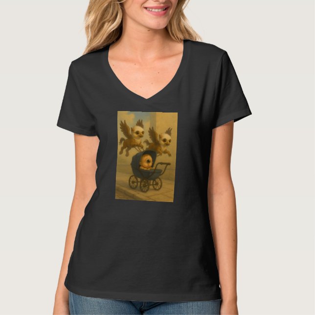 Niedliche Griffins & Baby Cyclops Mythology Fantas T-Shirt (Vorderseite)