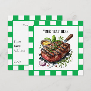 Niedliche GRILLEN Steak Party Einladung