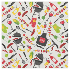 Niedliche GRILLEN Theme Grill Kebab Sausage Ketchu Stoff