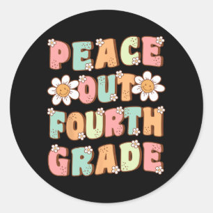 Niedliche Groovy der vierten Klasse am letzten Tag Runder Aufkleber