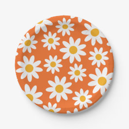 Niedliche Groovy Retro Daisy Paper Teller