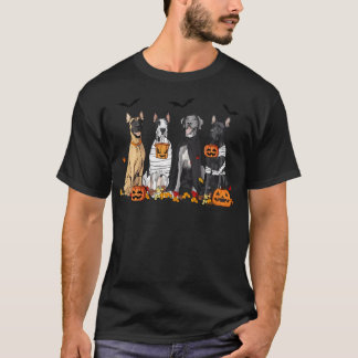Niedliche große Dane Hunde Ghost Hexenmilch Hallow T-Shirt