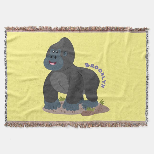 Niedliche, große Gorilla-Cartoon-Abbildung Decke (Vorderseite)