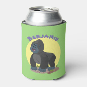 Niedliche, große Gorilla-Cartoon-Abbildung Dosenkühler