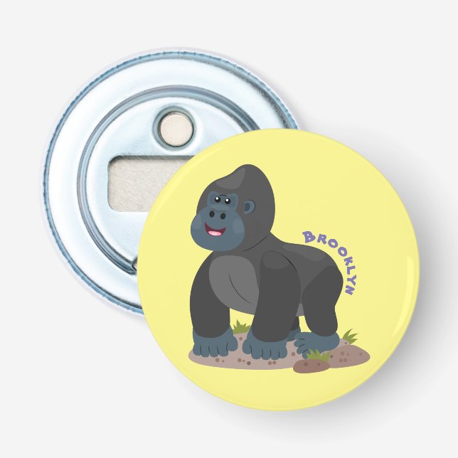 Niedliche, große Gorilla-Cartoon-Abbildung Flaschenöffner (Vorderseite)