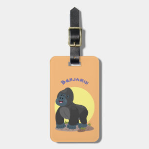 Niedliche, große Gorilla-Cartoon-Abbildung Gepäckanhänger