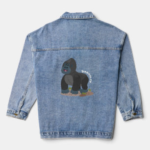 Niedliche, große Gorilla-Cartoon-Abbildung Jeansjacke