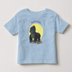 Niedliche, große Gorilla-Cartoon-Abbildung Kleinkind T-shirt
