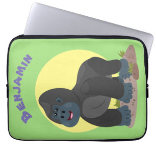 Niedliche, große Gorilla-Cartoon-Abbildung Laptopschutzhülle