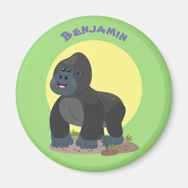 Niedliche, große Gorilla-Cartoon-Abbildung Magnet (Vorne)