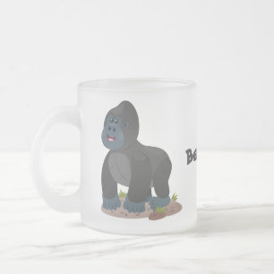 Niedliche, große Gorilla-Cartoon-Abbildung Mattglastasse