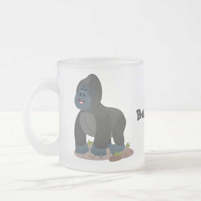 Niedliche, große Gorilla-Cartoon-Abbildung Mattglastasse (Links)