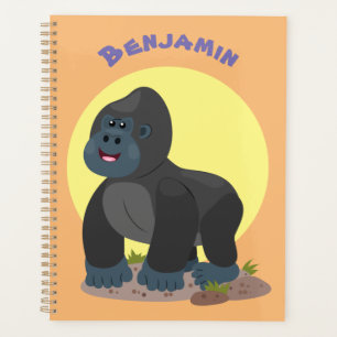 Niedliche, große Gorilla-Cartoon-Abbildung Planer