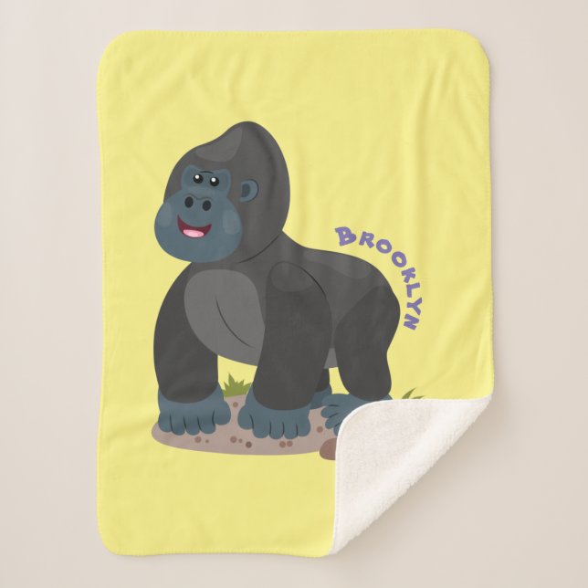 Niedliche, große Gorilla-Cartoon-Abbildung Sherpadecke (Vorderseite)