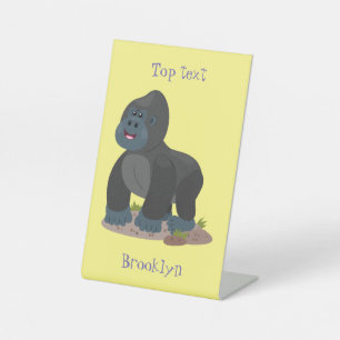 Niedliche, große Gorilla-Cartoon-Abbildung Sockelschild
