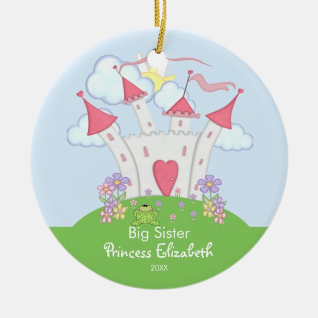 Niedliche große Schwester-Weihnachtsverzierung Keramik Ornament (Vorne)