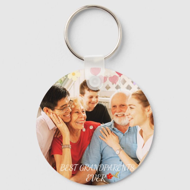 Niedliche Großeltern Großkinder Familiengeschenk F Schlüsselanhänger (Vorderseite)