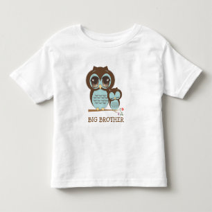 Niedliche großer Bruder-Eule mit schläfrigem Lil Kleinkind T-shirt