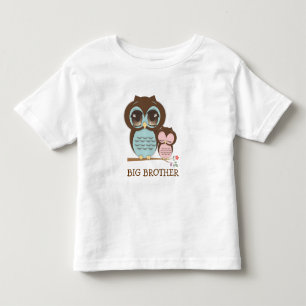 Niedliche großer Bruder-Eule mit schläfrigem Lil Kleinkind T-shirt
