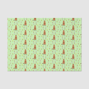 Niedliche Groundhog- und Tulip-Blume Gemustert Seidenpapier
