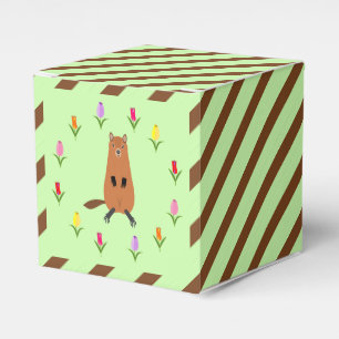 Niedliche Groundhog- und Tulip-Blume Geschenkschachtel