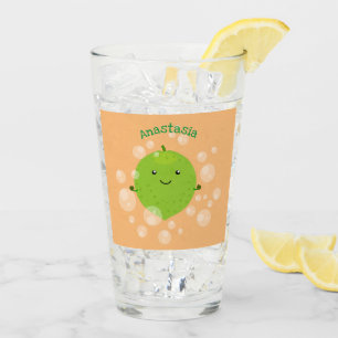 Niedliche grün Limone Blasen Cartoon Abbildung Glas