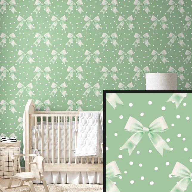 Niedliche grüne Bogen Tapete (Von Creator hochgeladen)