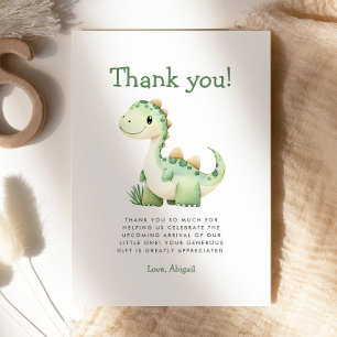 Niedliche grüne Dinosaur Kinderdusche Danke Karte