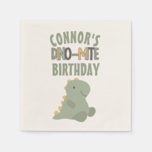 Niedliche Grüne Dinosaurier-Jungkindliche Geburts Serviette