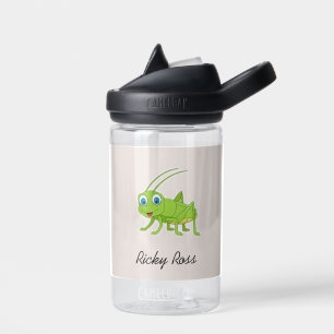 Niedliche grüne Heuschrecke lila Trinkflasche