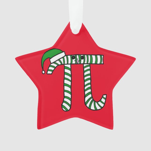 Niedliche grüne Mathe-Verzierung Weihnachtspus Ornament (Vorderseite)