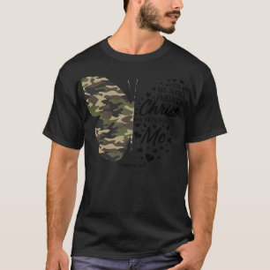 Niedliche grüne militärische Camouflage Schmetterl T-Shirt