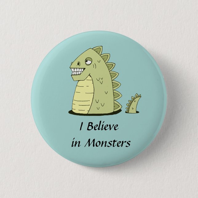 Niedliche grüne Monster-Taste Button (Vorderseite)