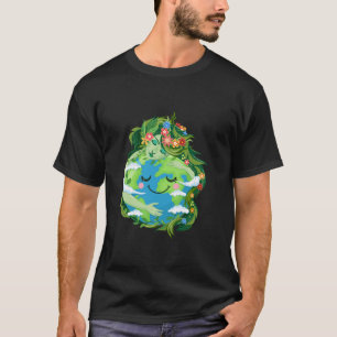 Niedliche Grüne Mutter Gaia Rettete Unser Planet E T-Shirt