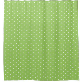 Niedliche grüne Polka-Punkte Duschvorhang