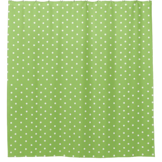 Niedliche grüne Polka-Punkte Duschvorhang (Vorderseite)